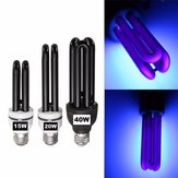 E27 15/20 / 40W Noir UV Stérilisateurs Ampoule Violet Germicide Lampe Performances Scène AC110-127V