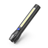 XANES® Q5-XPE 300LM 200m COB Zoomable Zaklamp met Zijlicht USB Oplaadbaar Waterdicht 18650 Mini Fakkel