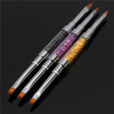 Dual-head acrilica pennello gel francese nail art uv pittura diy strumenti per manicure punte false penna 3 colori