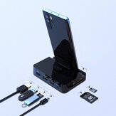 Bakeey 7 em 1 Type-C Estação de acoplamento para adaptador de hub USB C com 2 portas USB 3.0 / Saída de tela 4K HD / Carregamento de Type-C PD / 2 leitores de cartão de memória para Type-C Smart Phone para Samsung