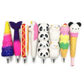 Cappuccio penna gelatinoso a forma di cono gelato animale che sale lentamente jumbo con penna, giocattolo antistress per studenti ufficio.