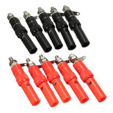 DANIU 50 Ζευγάρια Κλειδιά Φίς Τερματικό 4mm Βύσμα Ζεύξεις Οργάνων Εργαλείων Φώτα Μαύρο και Κόκκινο