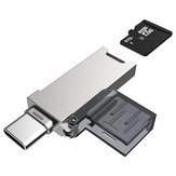 電話タブレットラップトップ用DM CR006 2 in 1 Type-C USB TFカードリーダー 