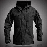 Mens Military Style Multi-pocket Hooded Windproof Jacket Outdoor Coat
