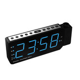 Alarm Saat Projektör LED Dijital Ekran Sıcaklık Erteleme FM Radyo Projektör Saat