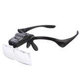 Headbrand LED Magnifier Loupe Reading Glasses 5 Lens 1.0X 1.5X 2.0X 2.5X 3.0X Repairing Tool