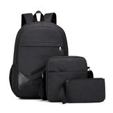 IPRee® 3Pcs/set Backpack Waterproof Oxford School Bag Handbag Laptop Bag Outdoor Travel