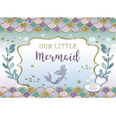 7x5'' Mermaid Party Backdrop Birthday Newborn Photography Baby Shower Decorations