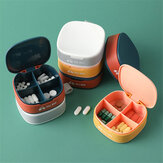 Mini Tragbare Pillenbox mit 4 Fächern, Silikonversiegelung, Pillenbox zur Aufbewahrung zu Hause und Unterwegs