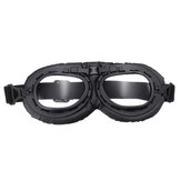 Motorbike Vintage-Pilot Helmet Motorcycle Goggles Windproof Clear Lens Glasses