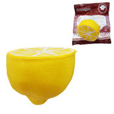 Peluche douce en forme de demi-citron Mou de 10cm qui monte lentement, avec emballage d'origine. Cadeau d'anniversaire ou de festival.