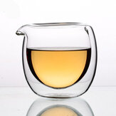 Jingdezheng 150мл двойной слой термостойкие стекла чай справедливой чашки анти-горячая чашка порция