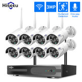 Hiseeu 3MP 1536P CCTV 8CH Wireless NVR kit H.265 3MP 1080P خارجي IR للرؤية الليلية IP وايفاي الة تصوير نظام المراقبة مجموعة Hiseeu قابس الاتحاد الأوروبي