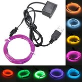 3M Tek Renk 5V USB Esnek Neon EL Teli Işık Dans Parti Dekor Işık