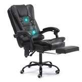Snailhome Massage-Liegestuhl für das Büro, höhenverstellbarer, drehbarer Aufzugssessel aus PU-Leder, Gaming-Stuhl mit Fußstütze und Telefon-Tasche