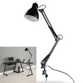 Flexibele Swing Arm Klem Montage Lamp Kantoor Studio Thuis E27/E26 Tafel Zwart Bureau Licht AC85-265V