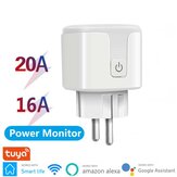 Tuya 16/20A Smart WiFi-switch EU-stik Intelligent Power Monitor Voice Control Timing Outlet Socket Support Alexa Google Home