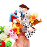 10 PC's Family Finger Puppets Cloth Doll Baby Educational Hand Toy