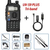 BaoFeng UV-S9 Plus Walkie Talkie Tri-Band 10W Poderoso 10W CB Transceptor de Rádio VHF UHF 10W 10km Longo Alcance de uv-5r Rádio Portátil 2xAntenna