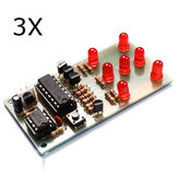 3Pcs Dadi elettronici DIY Kit 5mm rosso LED Parti interessanti NE555 CD4017 Produzione elettronica Suite