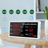 CO CO2 HCHO TVOC AQI testador LED monitor digital de qualidade do ar interno ao ar livre analisador de gás