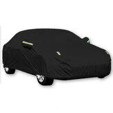 Cubierta completa para coche negro resistente al agua, al sol, a la lluvia, al calor, al polvo y a los rayos UV de protección 190T