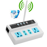GSM Tomada Relé de comutação remoto Controle de 3 portas Comutador de energia Tomadas com temperatura Sensor Opção Controle de tempo de chamada de SMS