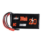 Batterie URUAV 7.4V 2000mAh 8C pour RadioMaster TX16S Jumper T16 T12 Spektrum DX6 DX8 FrSky QX7/FUTABA Émetteur