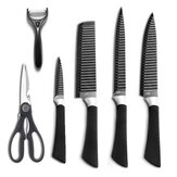 Set di coltelli da cucina in acciaio inossidabile 3Cr13 KC-3Cr13II da 6 pezzi: coltello da chef, coltello per intaglio, coltello utilitario