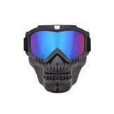 Cubre cara de gafas de moto reflectantes con calavera para deportes al aire libre en moto