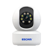 ESCAM QF005 3MP WiFi IPカメラ 2.4GワイヤレスPTZカム デュアルライトソース モーション検知 両方向インターコム ナイトビジョン アプリアラームプッシュ メモリーカード対応 ホームセキュリティ監視カメラ