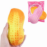 Amendoim de brinquedo grande (16cm) de mudança de cor sensível à temperatura, macio e de lenta ascensão, com embalagem