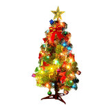 Künstlicher Mini-Weihnachtsbaum aus Kiefernholz mit LED-Lichterketten und Ornamenten zur Dekoration des Hauses. Höhe von 30cm/45cm/60cm.
