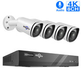Hiseeu 4K 8MP 8CH NVR POE система видеонаблюдения камер наружного наблюдения дома водонепроницаемая запись видео и аудио H.265