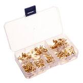 250pcs Ring Type Gold Terminals Golden Brass Non-insulated Crimp Terminals Connectors 3.2mm-10.2mm Cable Wire Connector Terminal