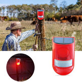 6 LED Czerwona Lampa Alarmowa na Energii Słonecznej z Czujnikiem Ruchu Ostrzega Dźwiękiem i Światłem Odporna na Wodę do Ogrodu, Fabryk i Magazynów
