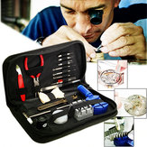 Kit di attrezzi per riparazione orologi con 19 pezzi: rimuovi cinturino e cassa, apri, supporto, chiave inglese e cacciavite