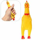 Exprime el juguete de goma chillón amarillo para perros, un aliviador de estrés con silbato