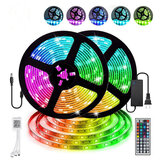 12V LED Light Strip 5M/10M/15M 16.4ft/32.8ft/49.2ft 5050 RGB LED Tape Lights RGB Rope Lights 16 Milions Colors Flexible Changing LED Strip Lights with Remote for TV Bedroom Party Home Lighting Christmas Decorations Christmas Lights Led Streifen