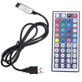 Control remoto USB de 44 teclas para luz de tira LED RGB 5050 de 5V para TV y PC