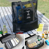 Honana DW-LB2 Handliche Isoliertasche für Mittagessen, Picknicktasche, Netz-Strandtasche für Lebensmittel und Getränkeaufbewahrung