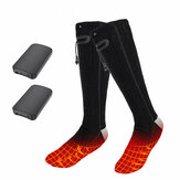 Télies elektromos fűtött zokni, újratölthető, állítható hőmérséklet, meleg lábzokni túrázáshoz, kempingezéshez