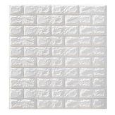 5Pcs 3D Wasserdichte Fliesen Backstein Wand Aufkleber Selbstklebende weiße Schaum Panel 70x77cm