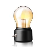 レトロ電球ランプ USB充電ポータブルミニデスクトップライト 球形の小さなナイトライト