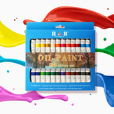 H&B HB-OP24B Professional 24-Color 12ML Propylene Pigment Hand-Painted Set DIY Watercolor Paint Set for Art Painter
