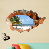 3D Plaj Duvar Çıkartmaları 38 İnç Çıkarılabilir Deniz Duvar Sanatı Sticker Ev Dekoru