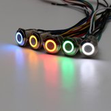 Selbstverriegelnder LED-Netzschalter aus silbernem Aluminium-Metall mit 16mm Durchmesser und 5 Farben, 12V 1-3A