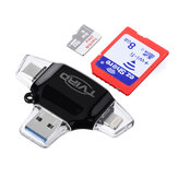 Αναγνώστης καρτών μνήμης SD/TF 4 σε 1 Tvird με διασύνδεση USB 3.0+OTG+Type-C+Lightning Connector για φορητό υπολογιστή και κάμερα κυνηγιού.