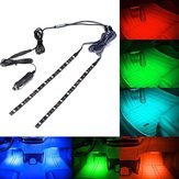 2PCS 30CM 5050 SMD Waterproof RGB LED Strip Light with DC Mini Controller+Car Charger DC12V