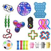 23/24/27-teiliges Fidget-Bubble-Spielzeug-Sensorik-Set DIY-Entspannungsgedächtniskunst-Bubble-Würfel für Erwachsene Mädchen Kinder Ausdruck Emotion Stress